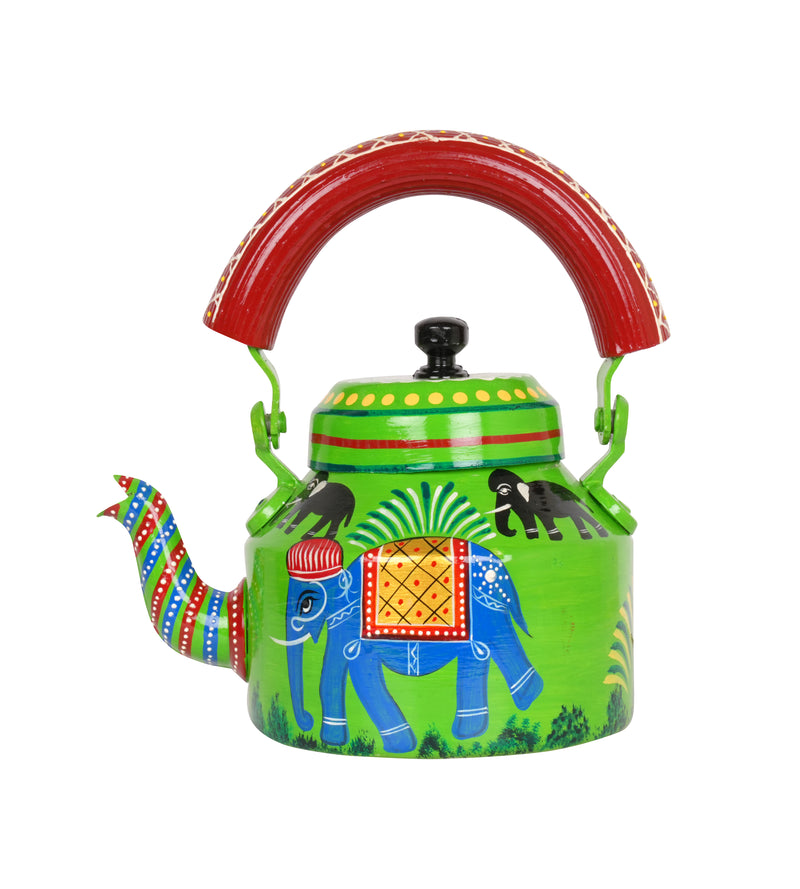 Hand-Painted Decorative Kettle - Rajasthani Art