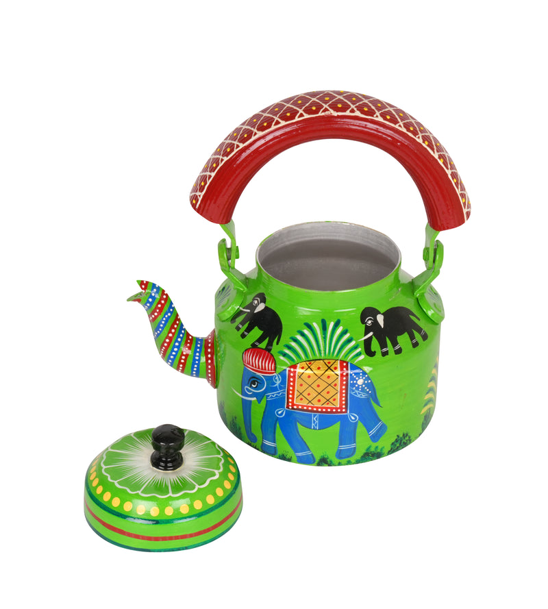 Hand-Painted Decorative Kettle - Rajasthani Art