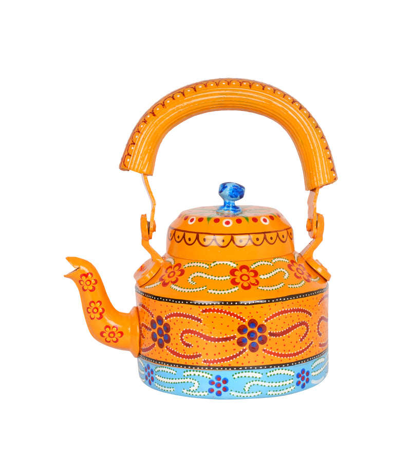 Hand-Painted Decorative Kettle - Rajasthani Art