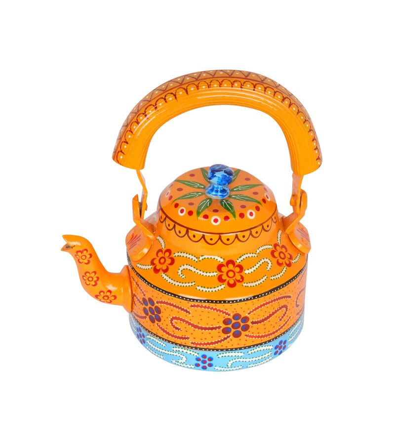 Hand-Painted Decorative Kettle - Rajasthani Art