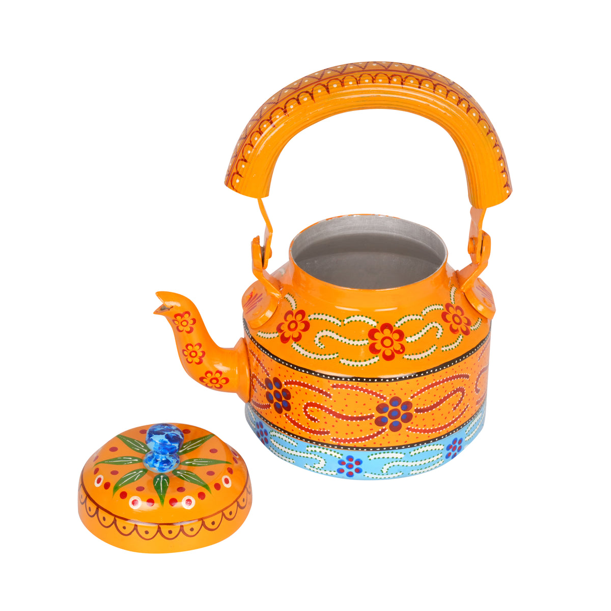 Hand-Painted Decorative Kettle - Rajasthani Art