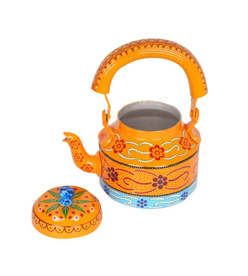 Hand-Painted Decorative Kettle - Rajasthani Art