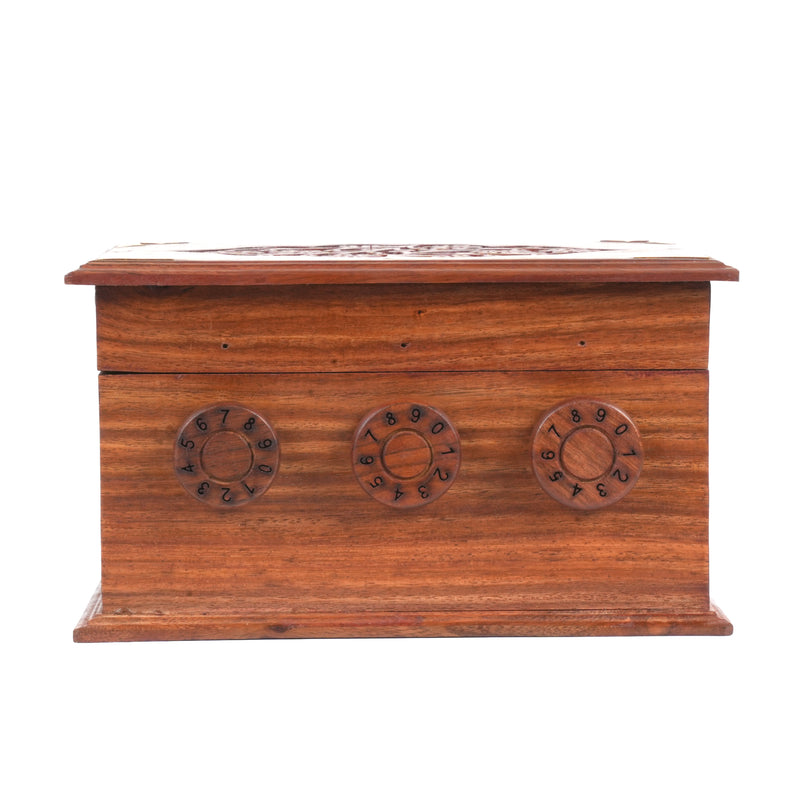 Handcrafted Wooden Secret Combination Puzzle Box | Artisan Keepsake Storage