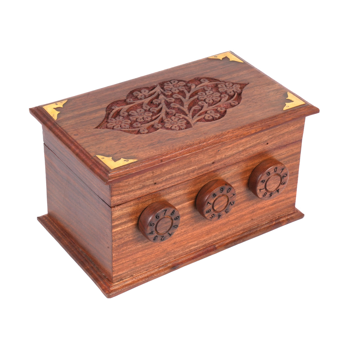 Handcrafted Wooden Secret Combination Puzzle Box | Artisan Keepsake Storage