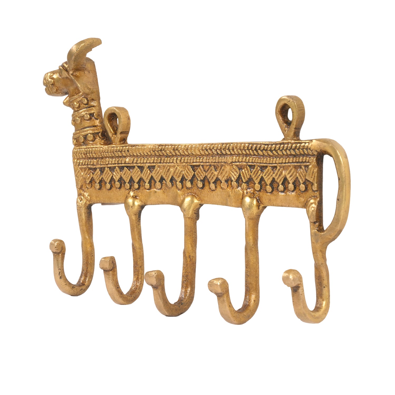Handcrafted Traditional Brass Camel Wall Hook | Four-Hook Heritage Wall Decor