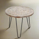Handcrafted Rajasthani Wooden & Iron Coffee Table – Floral Mandala Carving