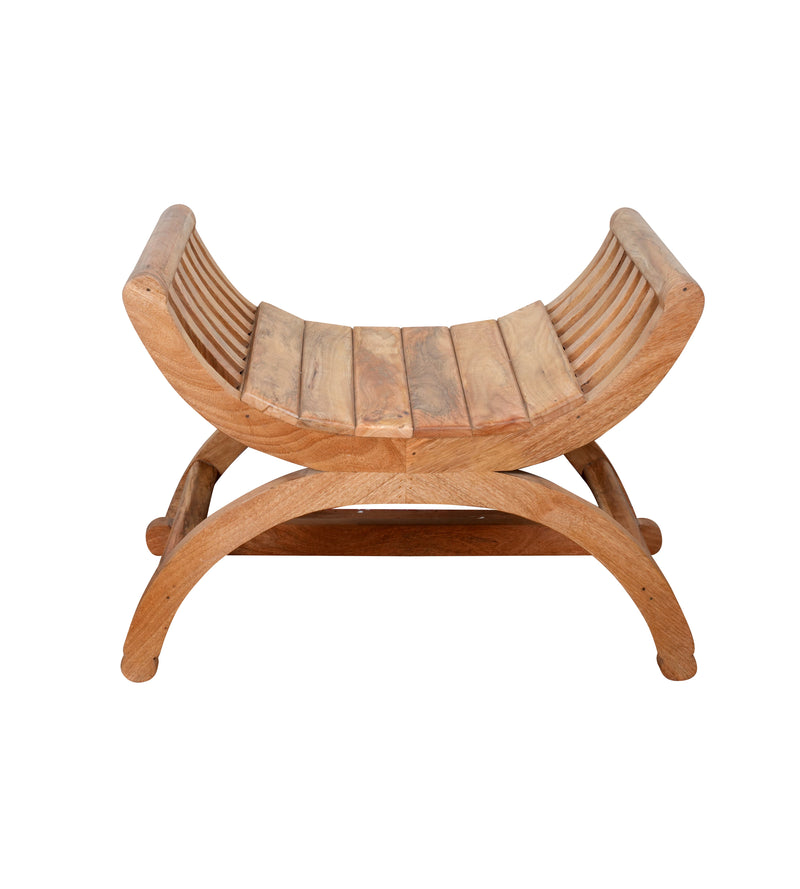 Handcrafted Rajasthani Wooden Stool/Ottoman – Rustic Charm