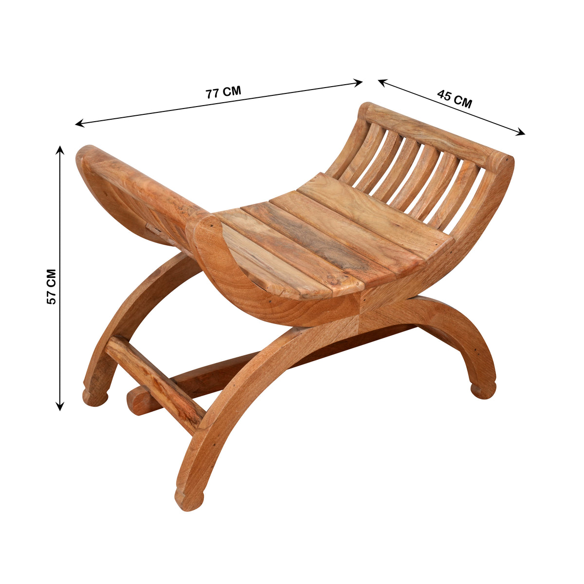 Handcrafted Rajasthani Wooden Stool/Ottoman – Rustic Charm