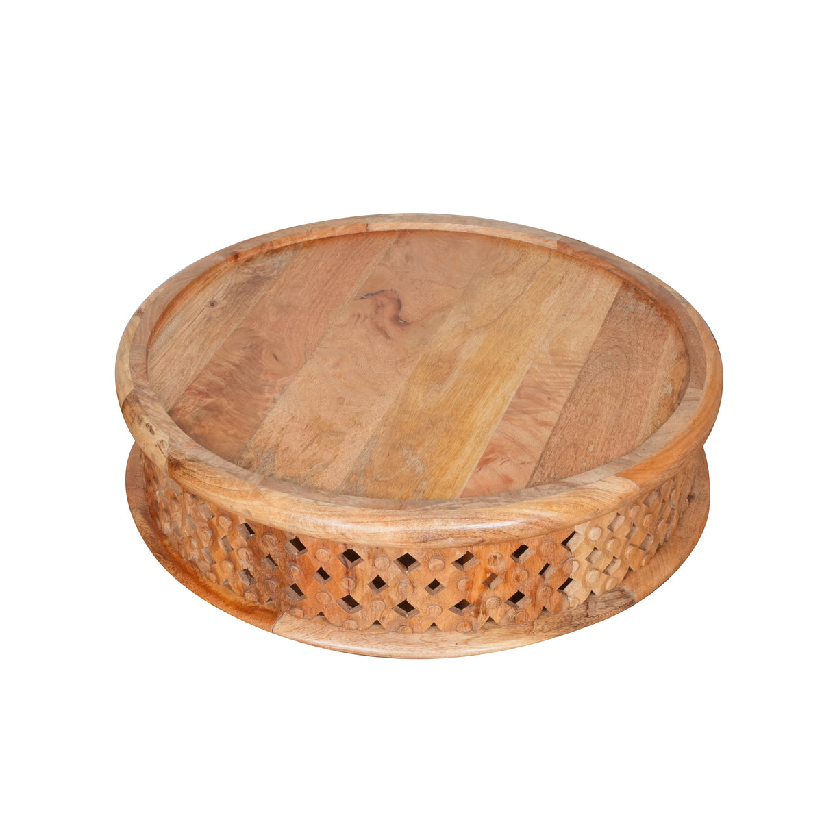 Handcrafted Rajasthani Sheesham Wood Coffee Table – Intricate Lattice Design