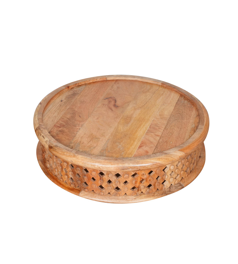 Handcrafted Rajasthani Sheesham Wood Coffee Table – Intricate Lattice Design