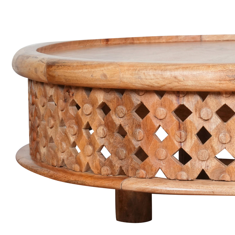 Handcrafted Rajasthani Sheesham Wood Coffee Table – Intricate Lattice Design