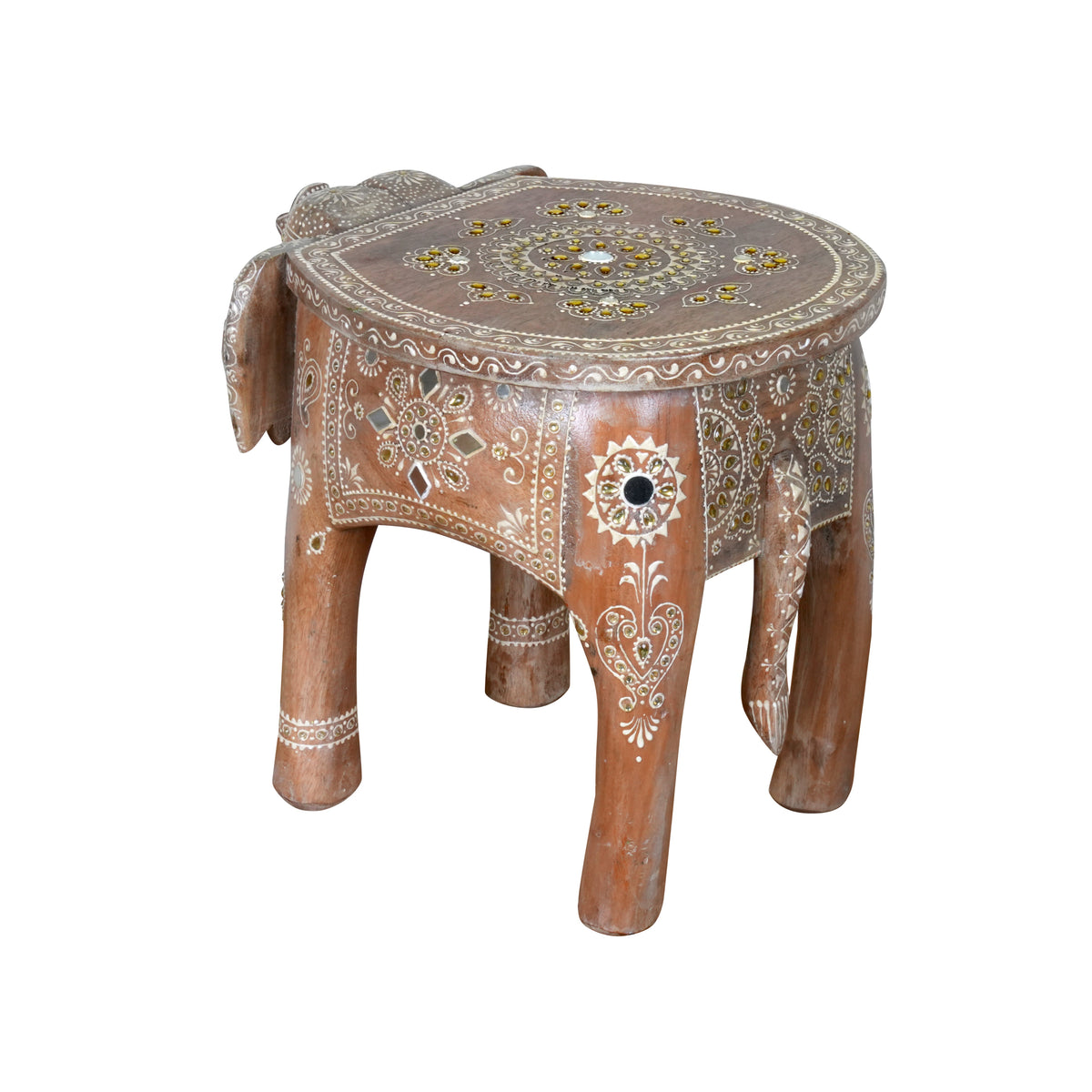 Handcrafted Rajasthani Wooden Elephant Stool – Cultural Charm & Functionality