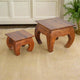 Handcrafted Wooden Nesting Stools - Set of Two
