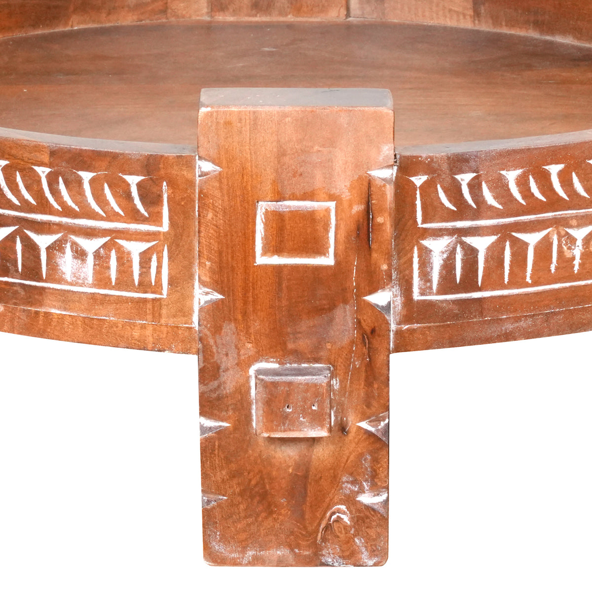 Handcrafted Wooden Coffee Table/Accent Table with Carved Detailing