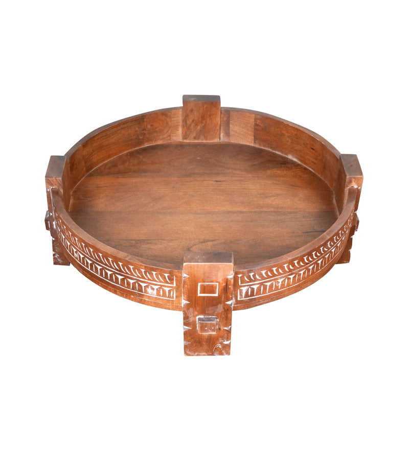 Handcrafted Wooden Coffee Table/Accent Table with Carved Detailing