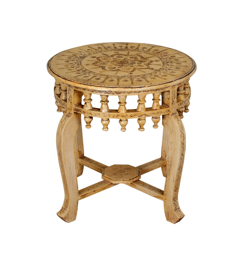 Antique Handcrafted Wooden Coffee Table/Accent Table with Intricate Carved Detailing