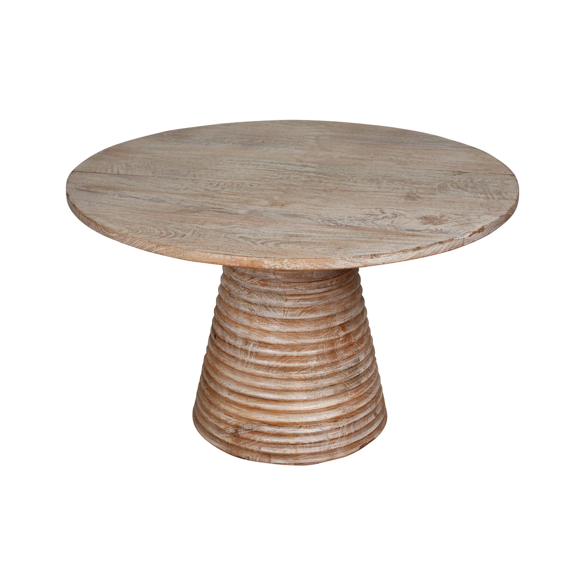 Handcrafted Wooden Accent Table – Modern Design with Textured Base
