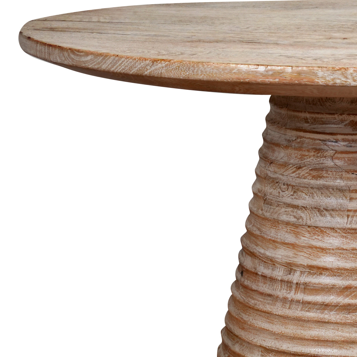 Handcrafted Wooden Accent Table – Modern Design with Textured Base