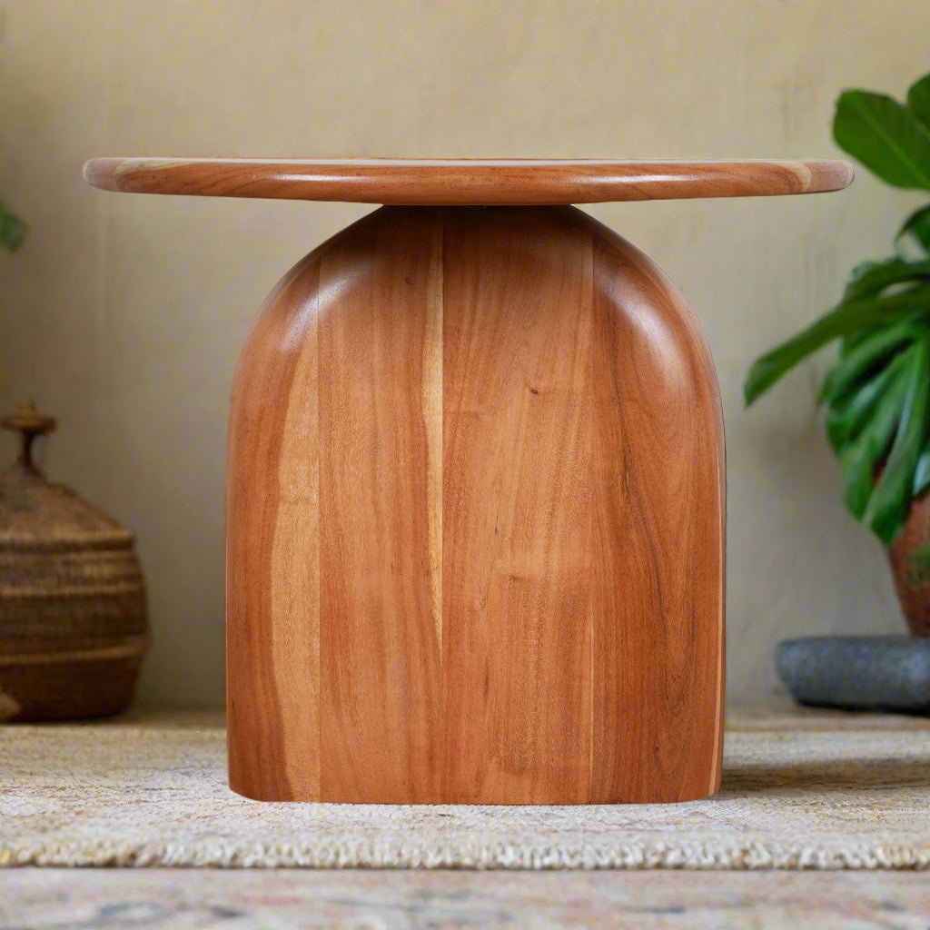 Handcrafted Wooden Side Table – Elegant and Modern Design