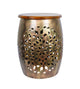 Handcrafted Metal Stool with Wooden Top – Intricate Rajasthani Design