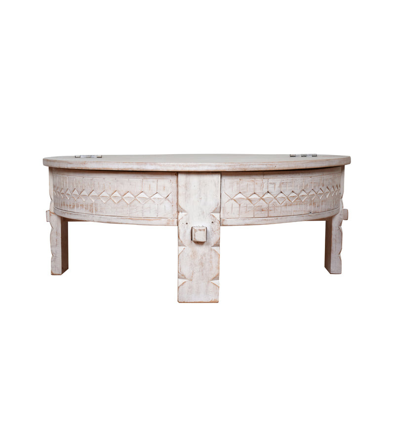Wooden Coffee Table/Accent Table with Carved Detailing