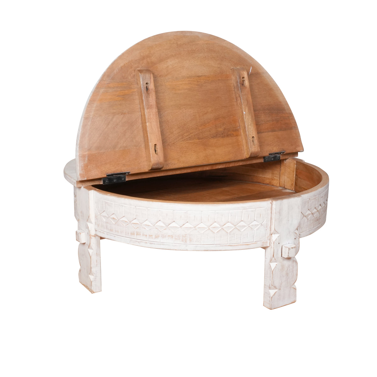 Wooden Coffee Table/Accent Table with Carved Detailing