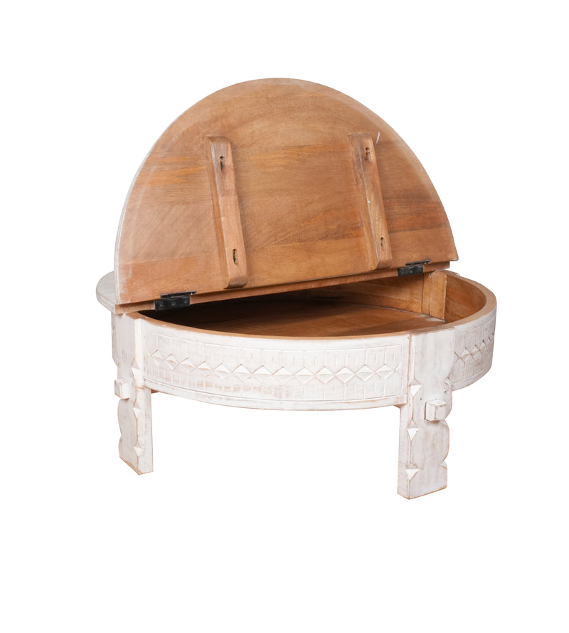 Wooden Coffee Table/Accent Table with Carved Detailing