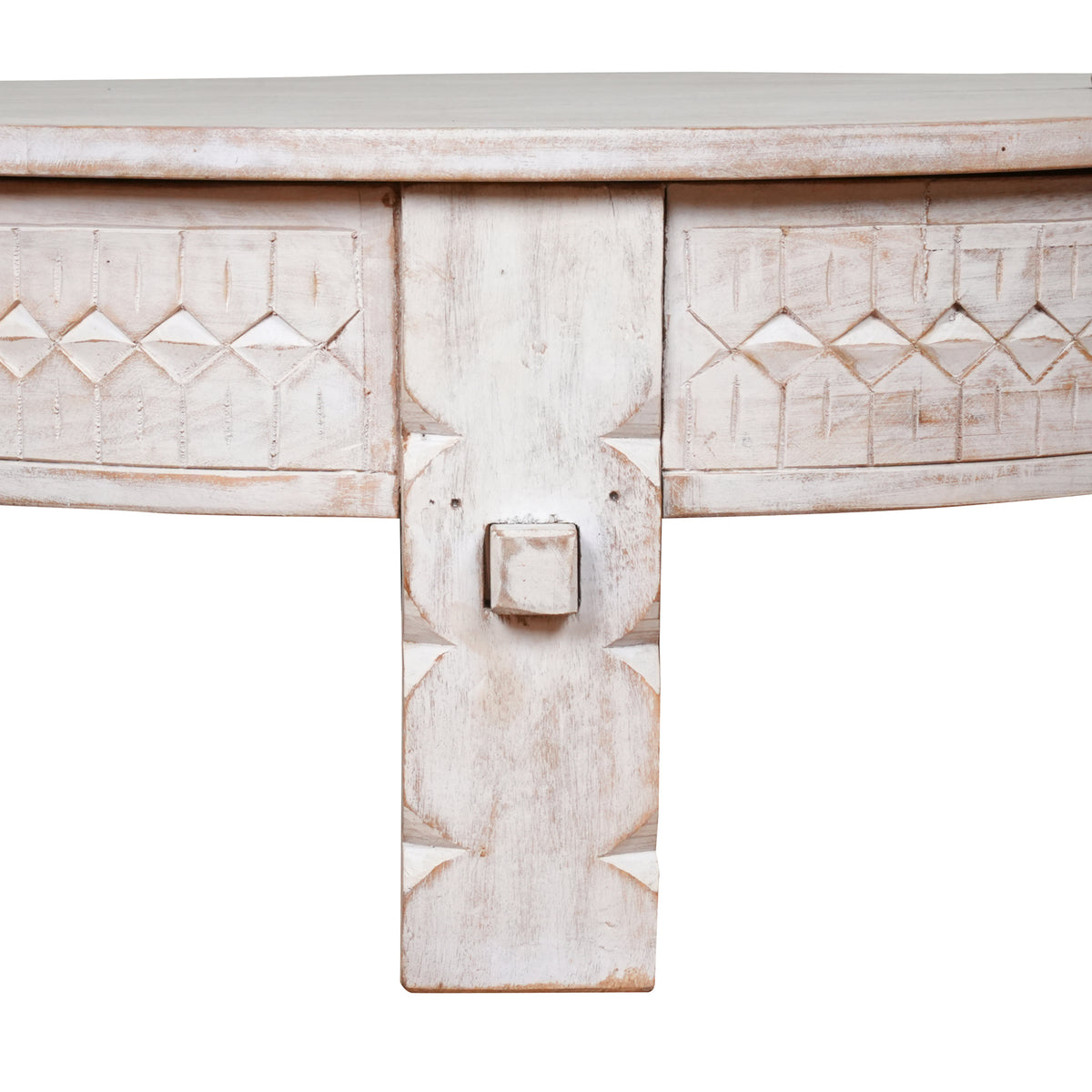 Wooden Coffee Table/Accent Table with Carved Detailing