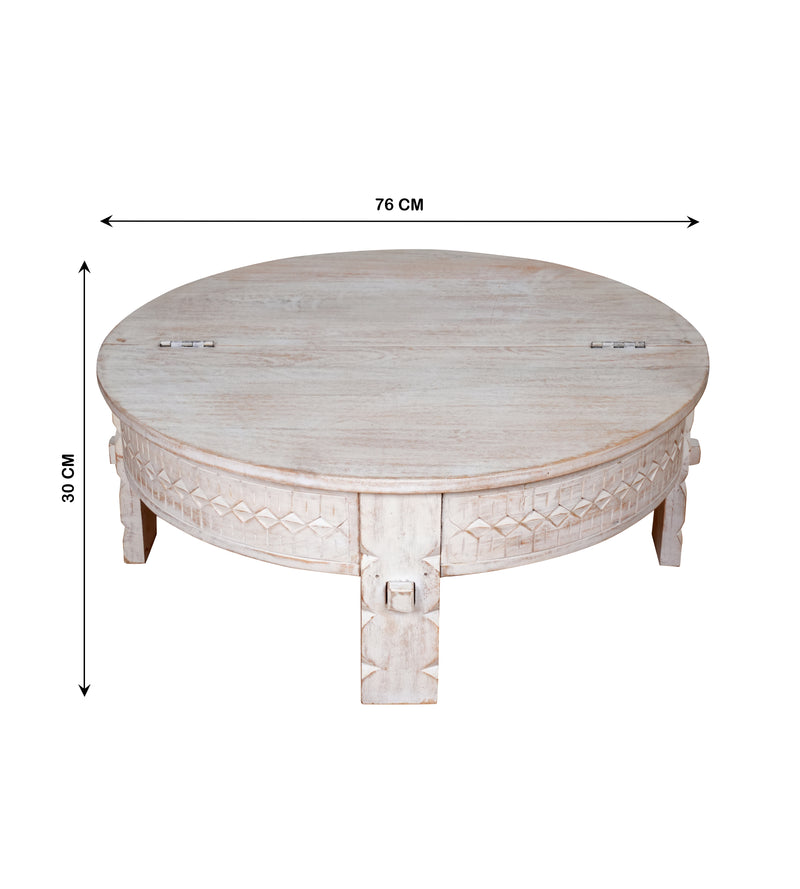 Wooden Coffee Table/Accent Table with Carved Detailing