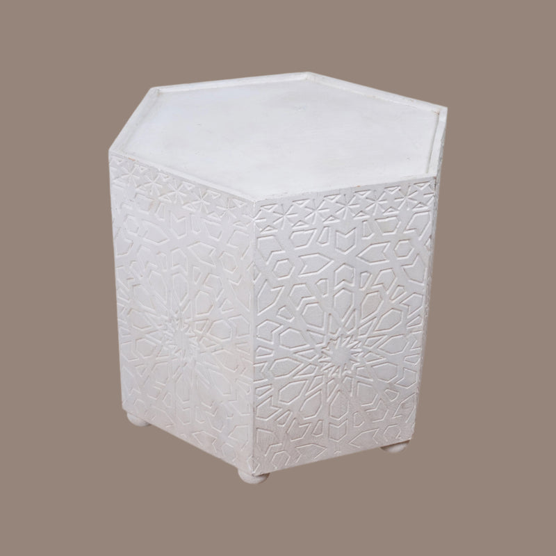 Wooden Decorative Cylinder/Stool with Intricate Carvings