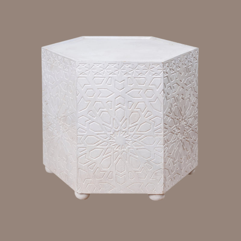 Wooden Decorative Cylinder/Stool with Intricate Carvings