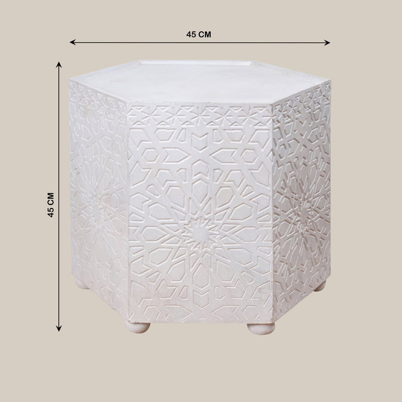 Wooden Decorative Cylinder/Stool with Intricate Carvings