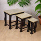 The Rajput Nest - Brass Inlay Wooden Nesting Side Table Set of 3