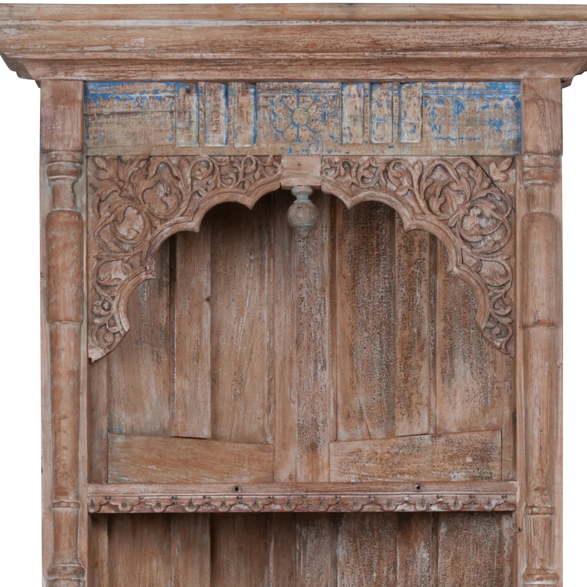 Antique Handcrafted Rajasthani Wooden Corner Shelf – Elegant Storage Solution