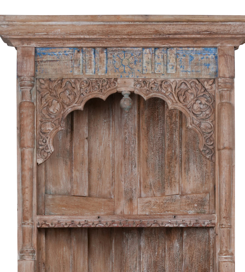 Antique Handcrafted Rajasthani Wooden Corner Shelf – Elegant Storage Solution
