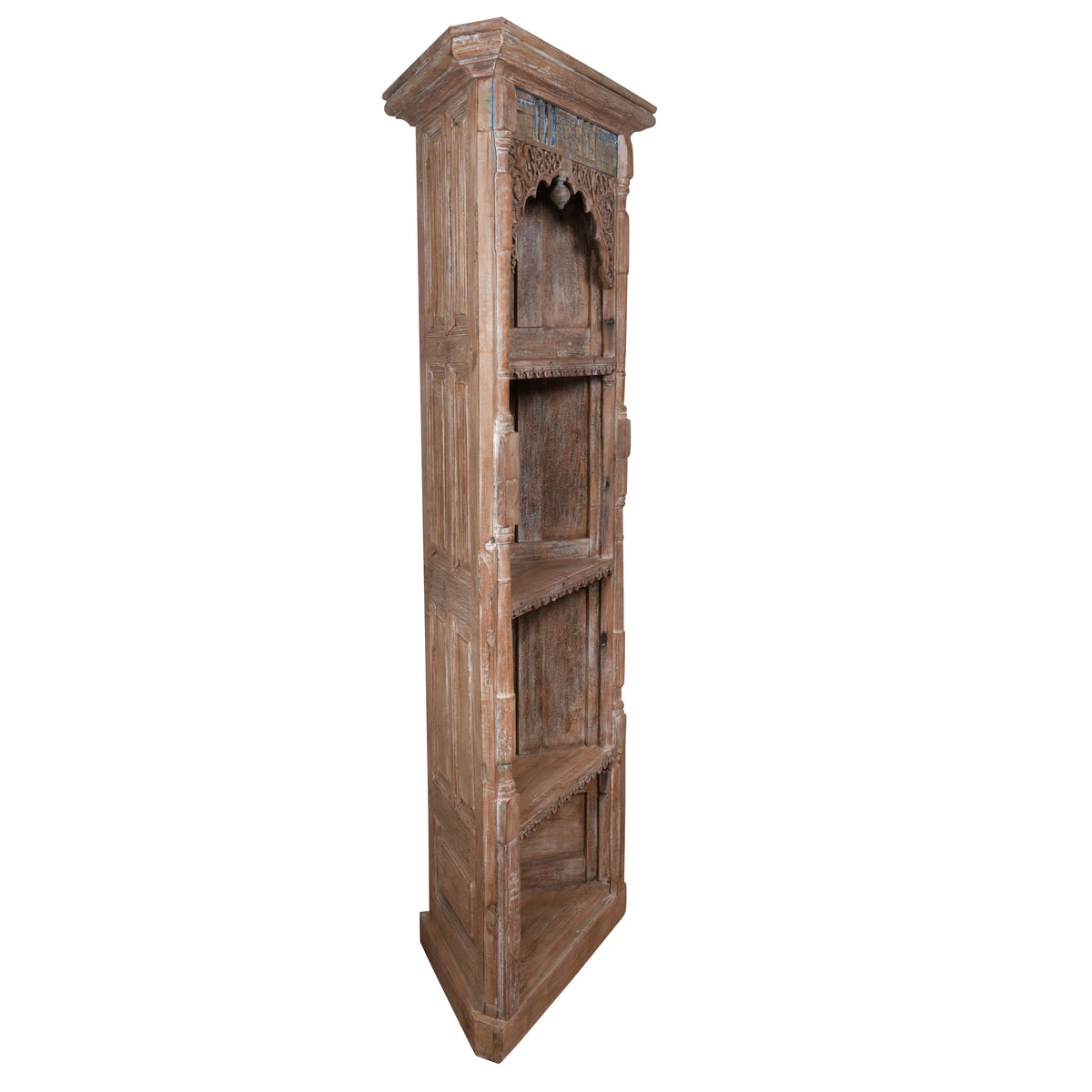 Antique Handcrafted Rajasthani Wooden Corner Shelf – Elegant Storage Solution