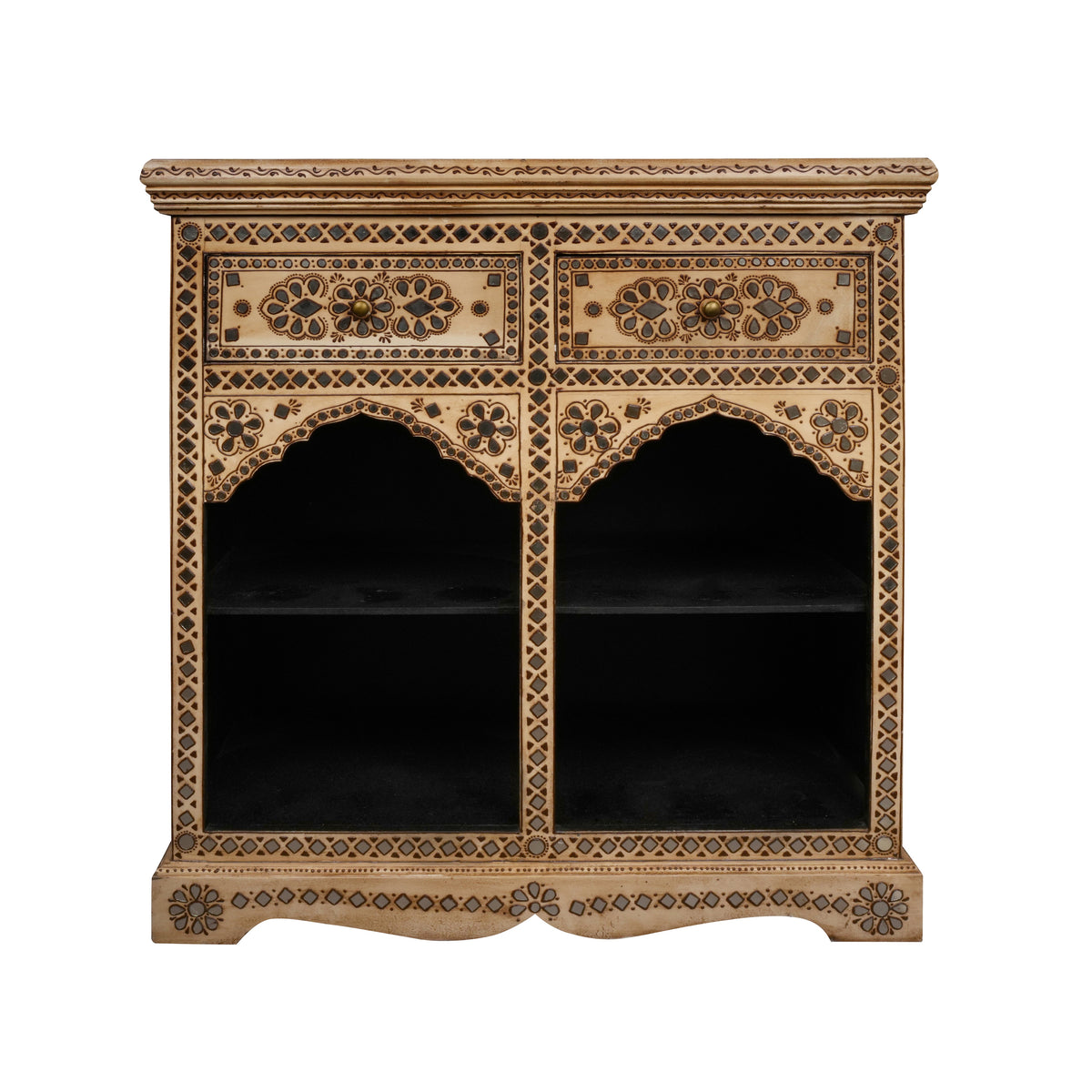 Handcrafted Rajasthani Wooden Cabinet – Intricate Painted Detailing