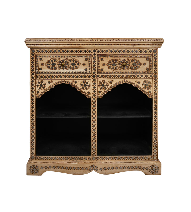 Handcrafted Rajasthani Wooden Cabinet – Intricate Painted Detailing
