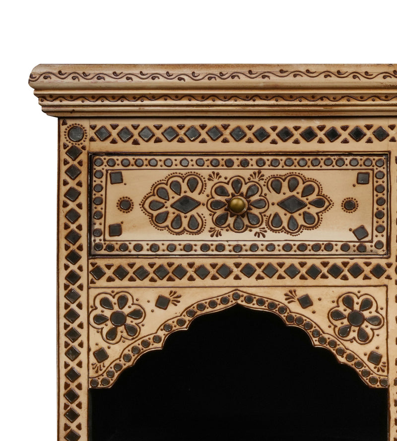 Handcrafted Rajasthani Wooden Cabinet – Intricate Painted Detailing