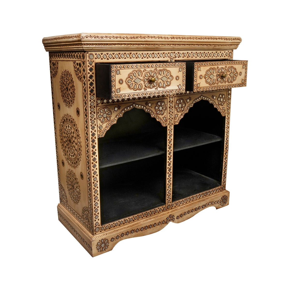 Handcrafted Rajasthani Wooden Cabinet – Intricate Painted Detailing