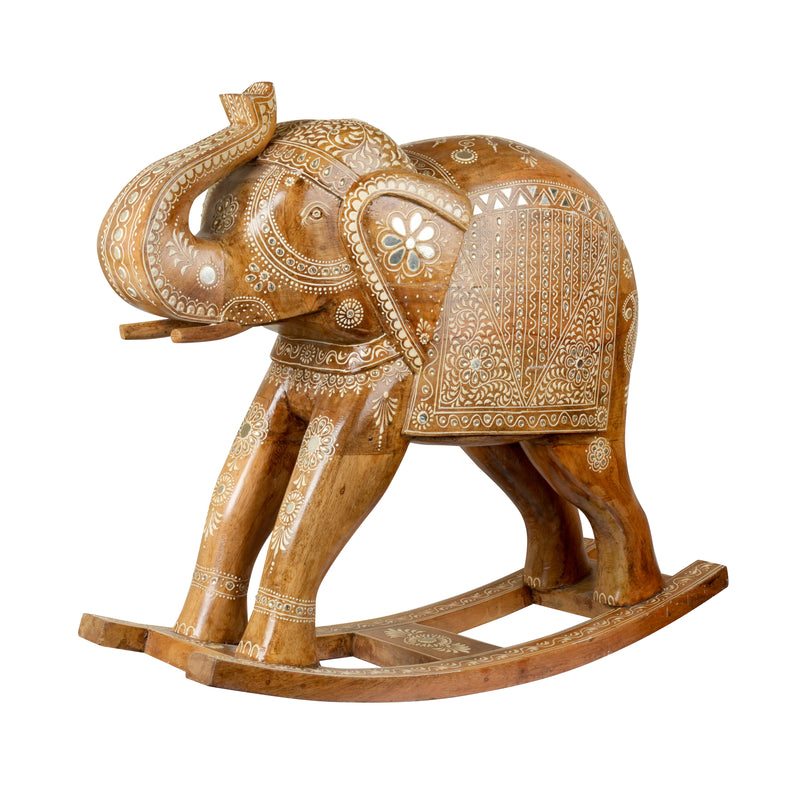 Handcrafted Rajasthani Wooden Rocking Elephant – A Cherished Heirloom