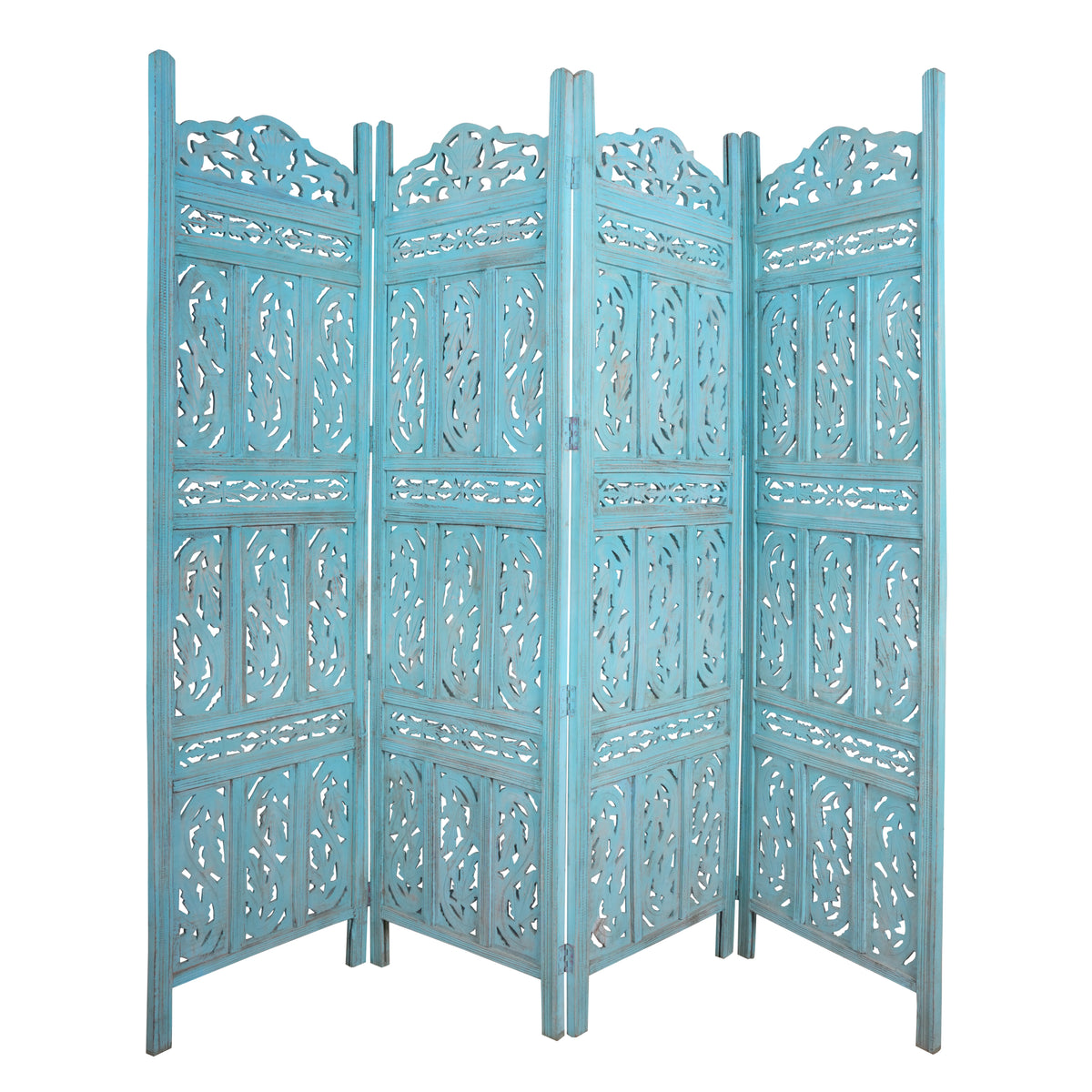 Handcrafted Rajasthani Wooden Room Divider – Intricate Jali Work & Elegant Design