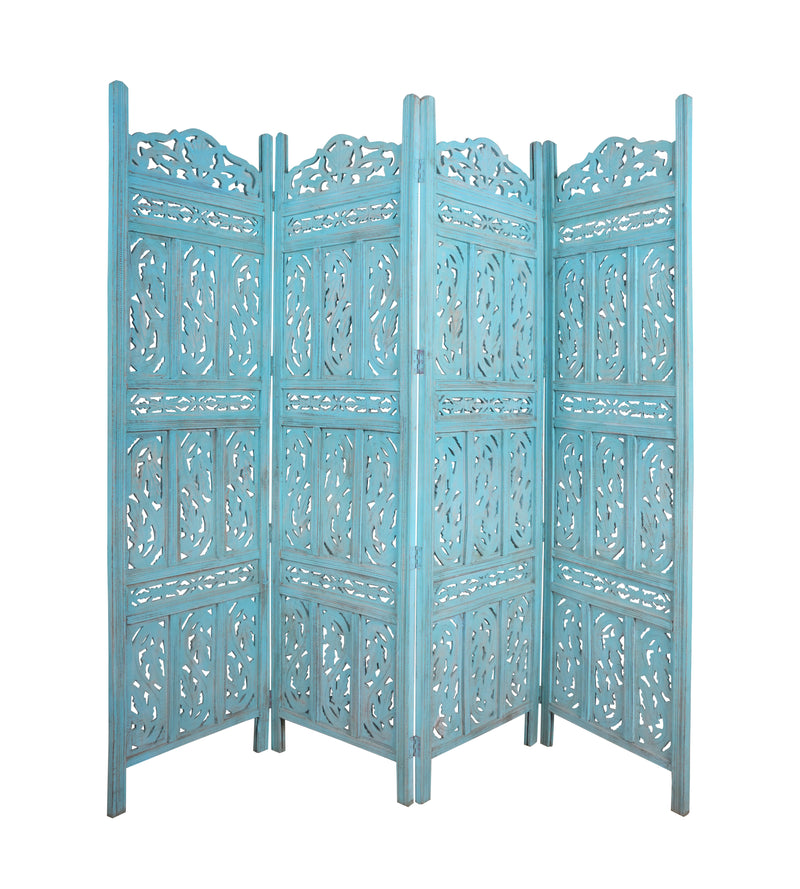 Handcrafted Rajasthani Wooden Room Divider – Intricate Jali Work & Elegant Design