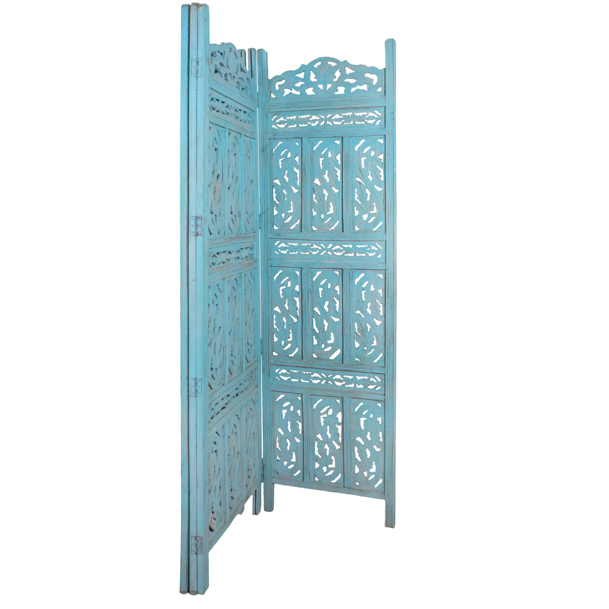 Handcrafted Rajasthani Wooden Room Divider – Intricate Jali Work & Elegant Design