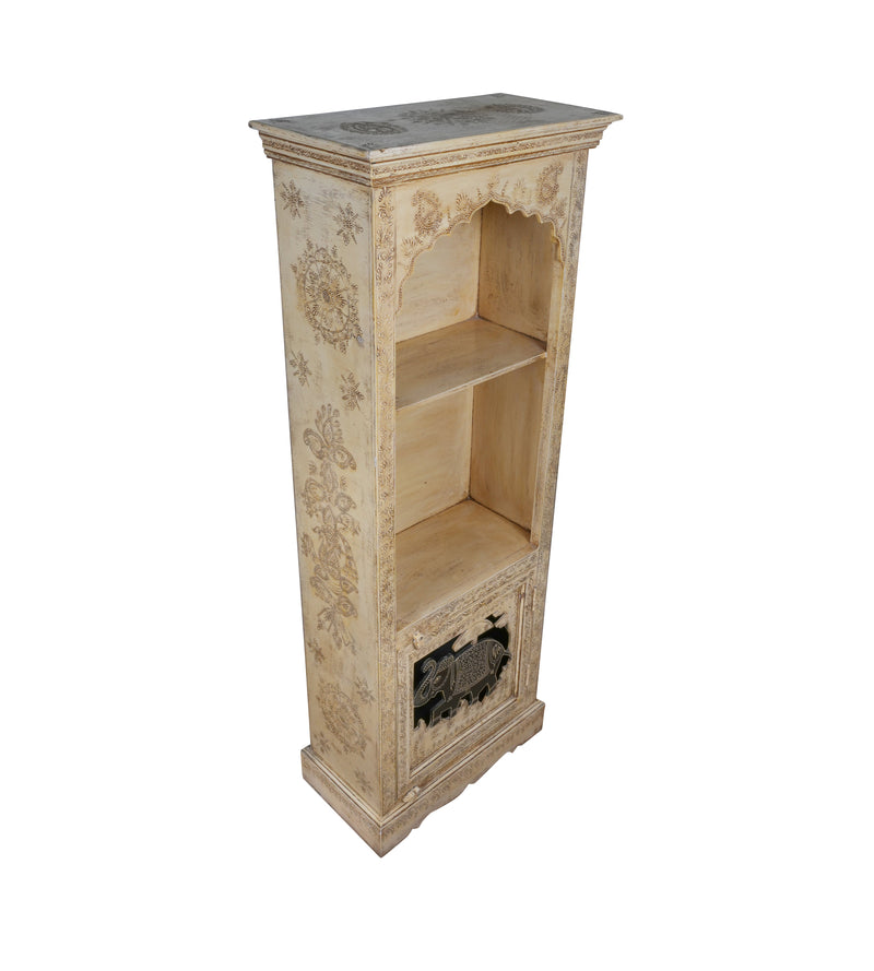 Handcrafted Rajasthani Wooden Bookshelf – Elegant Corner Storage
