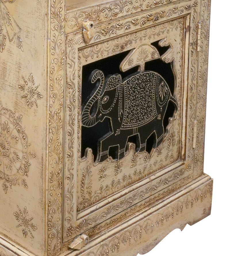 Handcrafted Rajasthani Wooden Bookshelf – Elegant Corner Storage