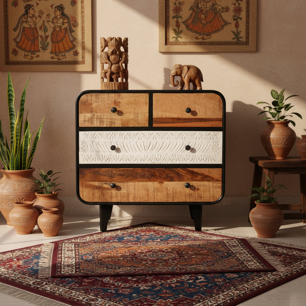 Industrial Style Chest of Drawers - Modern Storage Solution