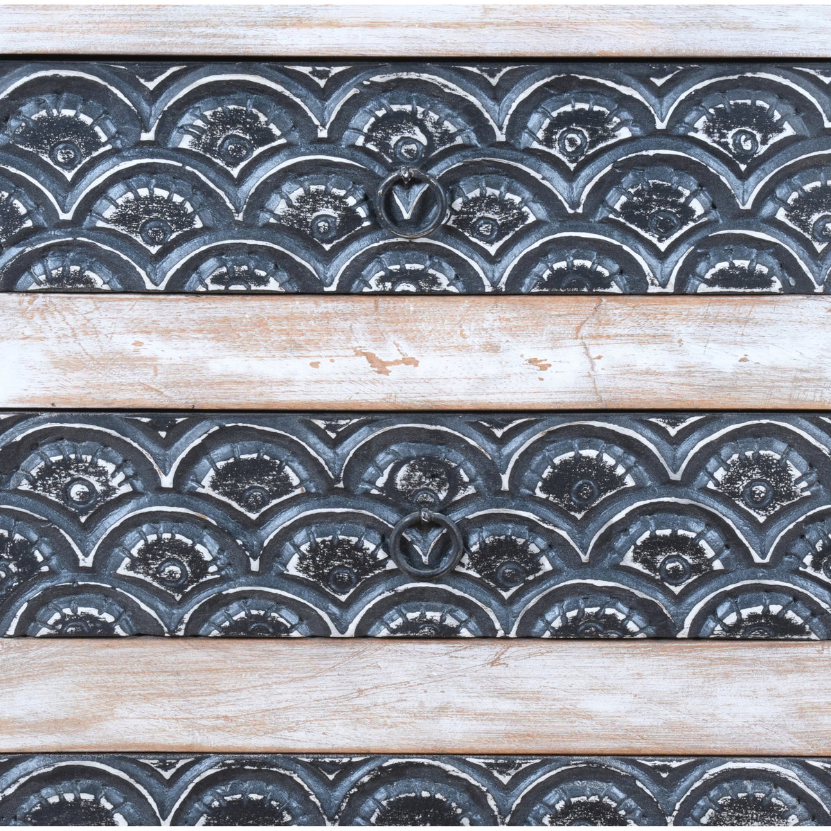 Handcrafted Wooden Bed Sides with Decorative Metal Panels – Rustic Charm