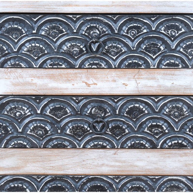 Handcrafted Wooden Bed Sides with Decorative Metal Panels – Rustic Charm