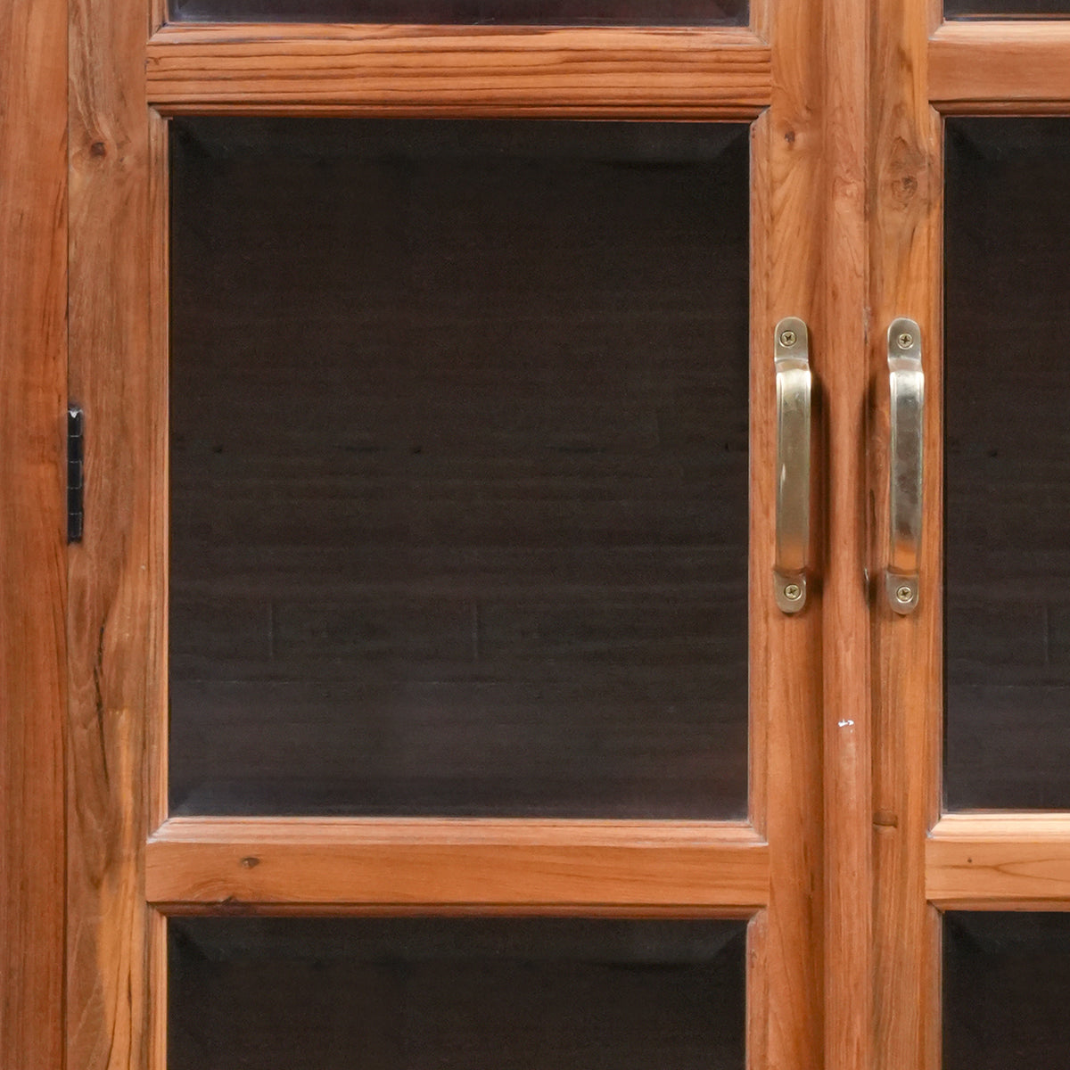 Handcrafted Wooden Display Cabinet with Glass Doors